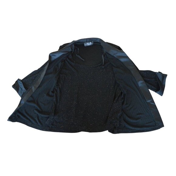 Vintage 90s R&M Collection Women's XL Black Sparkly Cardigan Blouse Combo Evenin - Picture 5 of 9